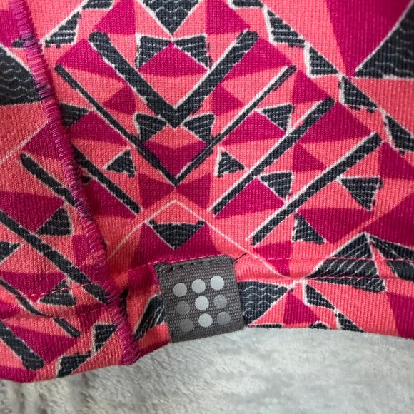 Title Nine Dream Dress Womens Medium Pink Geometric Print Zip Pocket Cap Sleeve - Picture 8 of 11